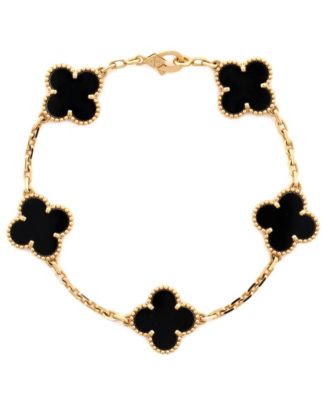  Vintage Alhambra 5 Motifs Bracelet 18K Gold and Onyx