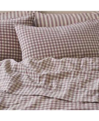  Gingham Linen Blend Euro Sham