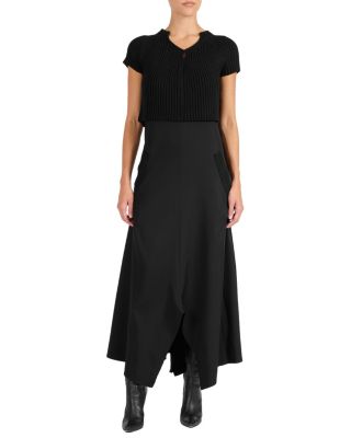 Johanna Mix Media Cap Sleeve Midi Dress