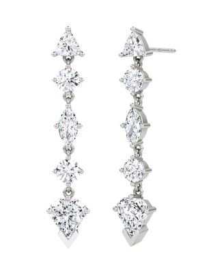  Mixed Drop Shield Earring in 14K Gold, 3.5ctw Lab Grown Diamonds
