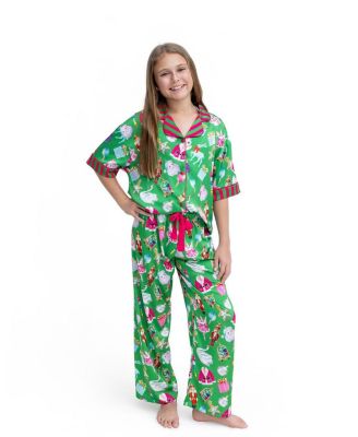  Girls' Silky Holiday Bauble Short Sleeve Pants Set - Little Kid, Big Kid