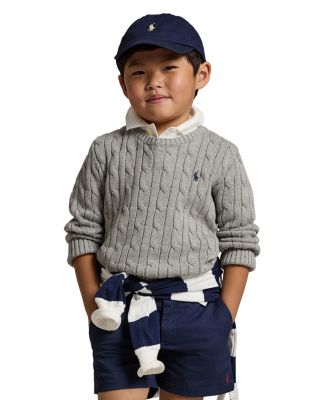 Boys' Cable-Knit Cotton Sweater - Little Kid