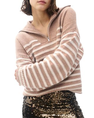 Raven Stripe Half Zip Sweater