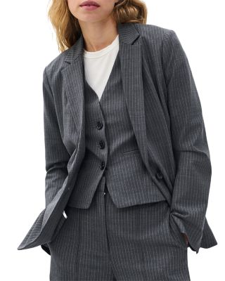 Jennifer Striped Combo Blazer & Vest Set