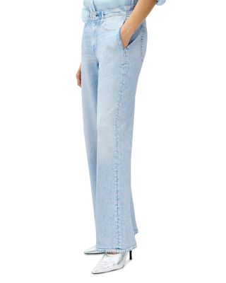Miramar Terry Pull On Wide Leg Sweatpant Jeans in Aria