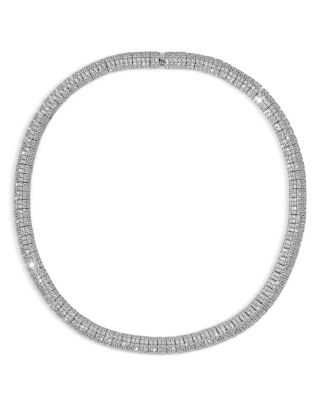 Crushed Pav&eacute; Dome Collar Necklace, 16" 