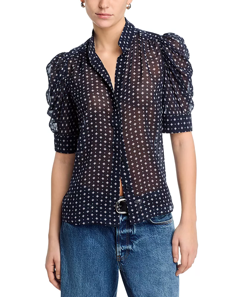 Frame The Tie Print Gillian Top
