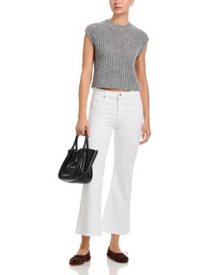 The Pixie Icon High Rise Ankle Flare Jeans in White