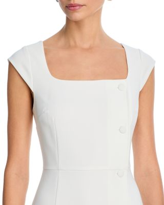 Azra Square Neck Twill Mini Dress