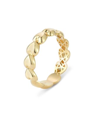 Puff Heart Polished Band in 14K Yellow Gold