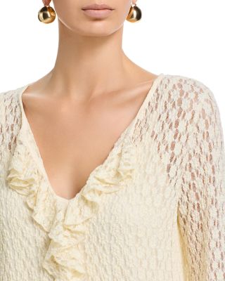 Natalie Ruffled Lace Blouse