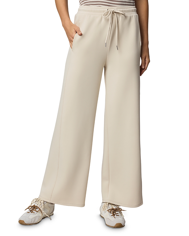 Splendid Scubasoft Wide Leg Drawstring Pants In White