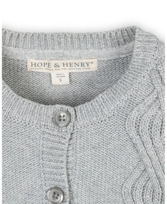 Girls&#39; Organic Cropped Ruffle Cuff Cable Sweater Cardigan - Little Kid, Big Kid