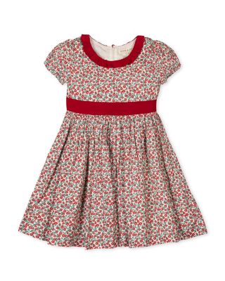 Girls' Organic Puff Sleeve Ruffle Collar Sateen Dress - Baby, Little Kid, Big Kid