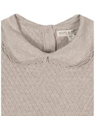 Girls' Organic Peter Pan Collar Scallop Trim Sweater Dress - Little Kid, Big Kid