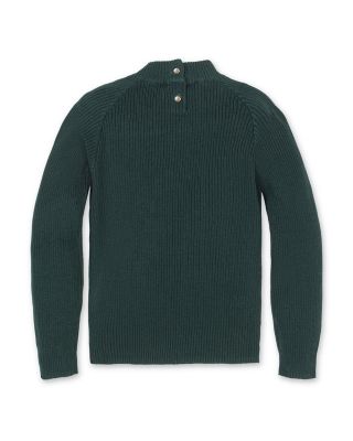 Girls' Organic Long Sleeve Mock Neck Sweater with Rosettes - Little Kid, Big Kid