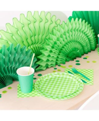  Checkered Paper Dinner Plates, Set of 8