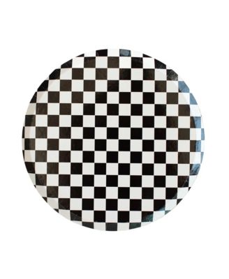  Checkered Paper Dinner Plates, Set of 8