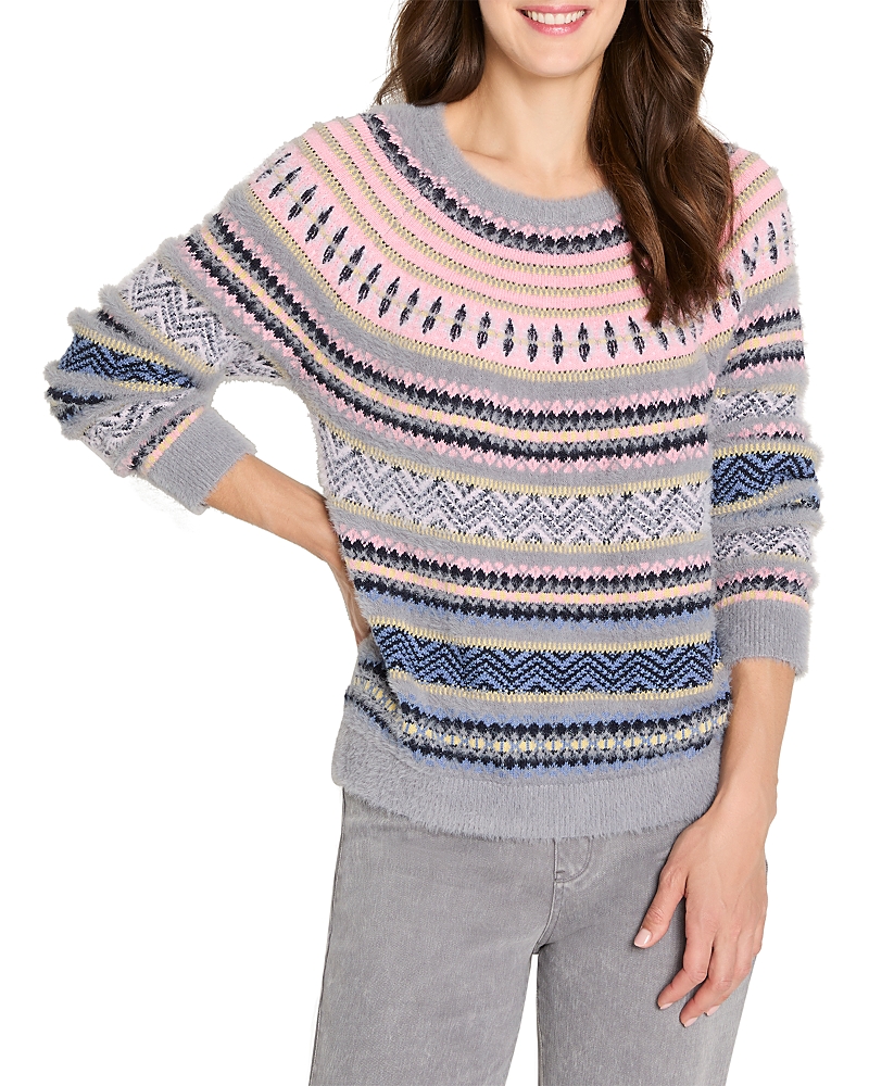Nic + Zoe Nic+zoe Cozy Fairisle Sweater In Multi