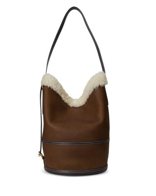 Bellport Shearling Sling Bucket Bag