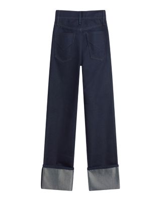 Rosie High Rise Wide Leg Ankle Jeans in Indigo Metallic