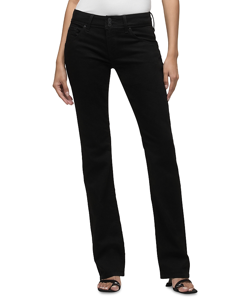 Hudson Beth Mid Rise Baby Bootcut Jeans in Black