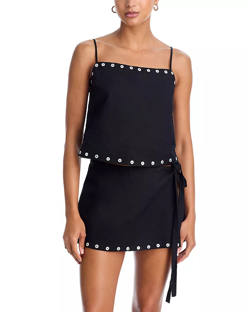 Staud Kirra Button Trim Top