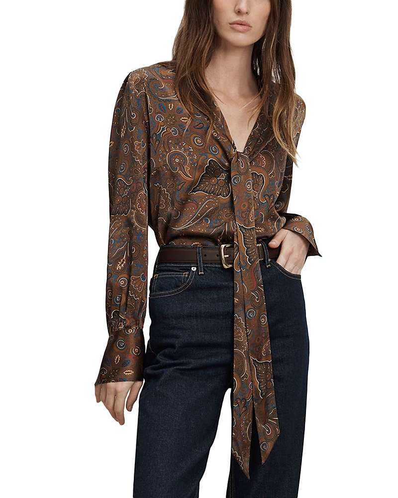 Veronica Beard Francine Blouse In Brown