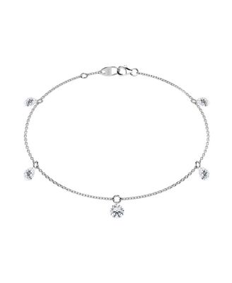 Vrai Floating 5 Station Bracelet in 14K Gold, 1.25ctw Round Brilliant Lab Grown Diamonds, 7