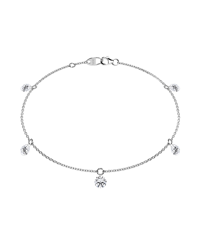 Vrai Floating 5 Station Bracelet in 14K Gold, 1.25ctw Round Brilliant Lab Grown Diamonds, 7
