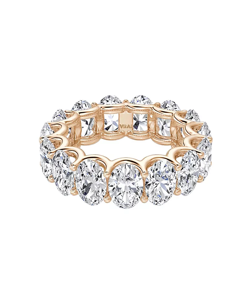 Vrai Eternity Band in 14K Rose Gold, 7.5ctw Oval Lab Grown Diamonds