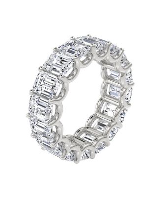 Eternity Band in 18K Gold, 8ctw Emerald Lab Grown Diamonds
