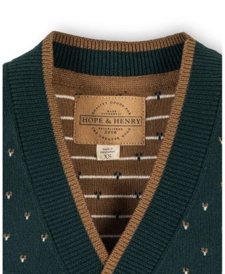  Unisex Organic Long Sleeve Tipped Cardigan Sweater