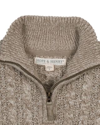 Boys' Organic Long Sleeve Half Zip Cable Pullover Sweater - Little Kid, Big Kid