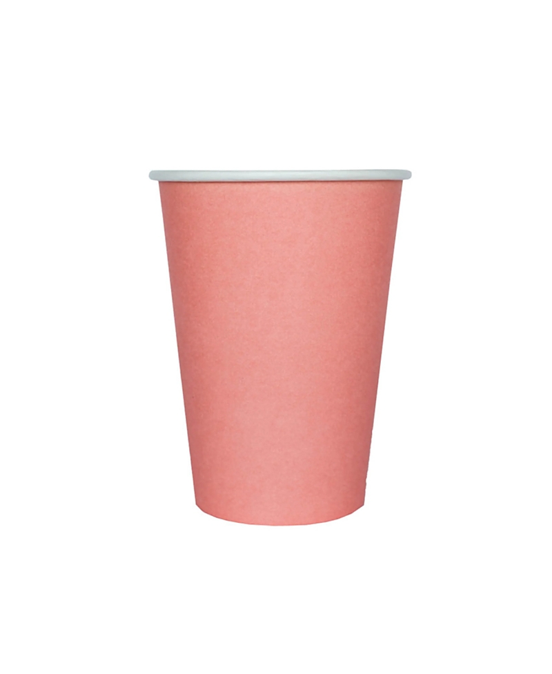 Jollity & Co Solid Shade Colors Paper Party Cups, Set Of 8 In Pink