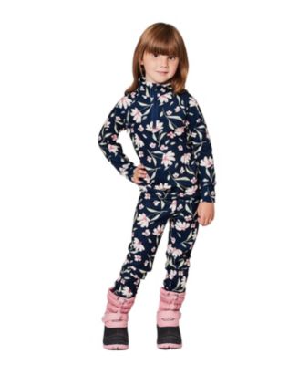Girls' Two-Piece Thermal Flower Underwear Set - Little Kid