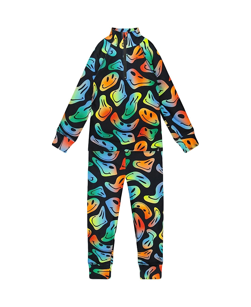 Deux Par Deux Unisex Two-piece Thermal Underwear Set - Little Kid In Multi