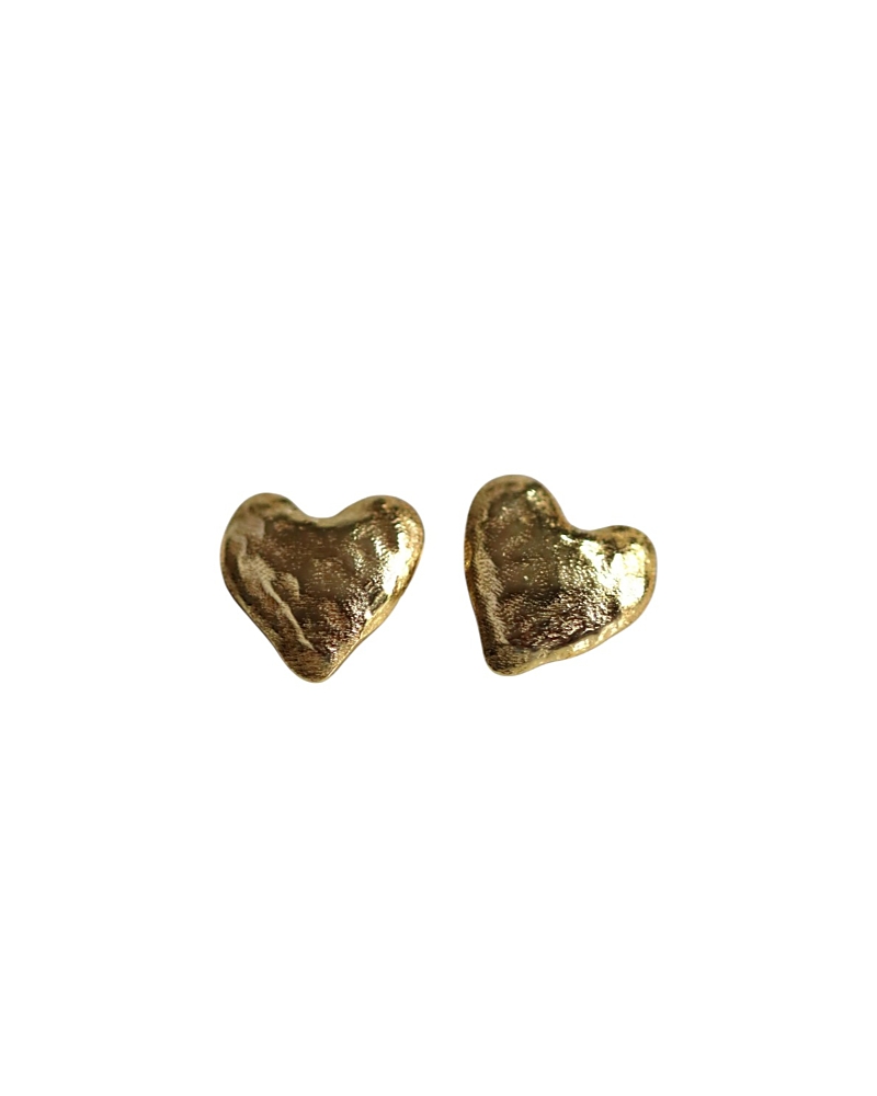 Ottoman Hands Hammered Heart Studs