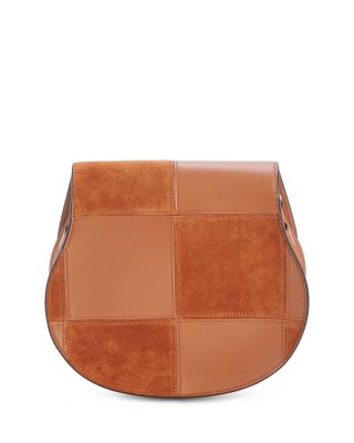 Marcie Checkered Leather & Suede Saddle Bag