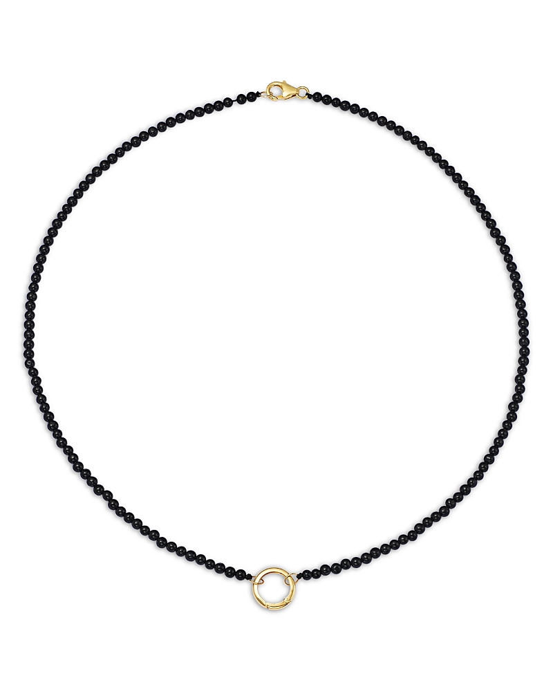 Moon & Meadow 14k Yellow Gold Onyx Bead Charm Holder Necklace, 18 In Multi