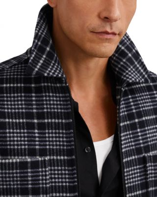 Vitarli Long Sleeved Zip Through Check Twin Pocket Wadded Overshirt