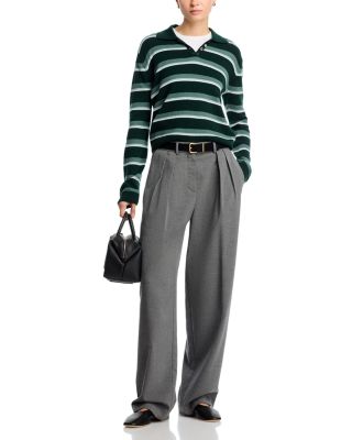 Zoe Stripe Polo Sweater
