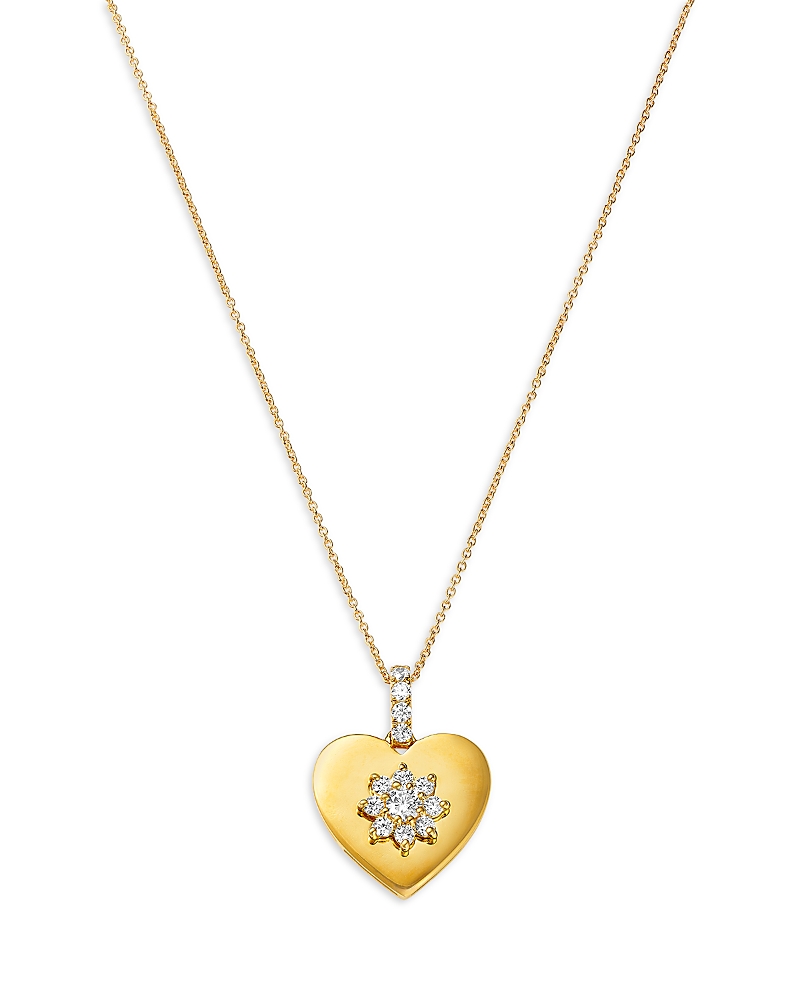 Bloomingdale's Fine Collection Diamond Heart Pendant Necklace in 14K Yellow Gold, 0.25 tcw