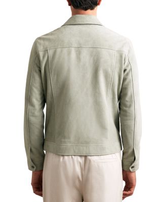 Edington Long Sleeved Suede Press Stud Trucker Jacket