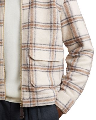 Varena Long Sleeved Zip Through Twin Pocket Check Overshirt