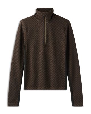 Apr&amp;egrave;s Houndstooth Seamless Quarter Zip Top