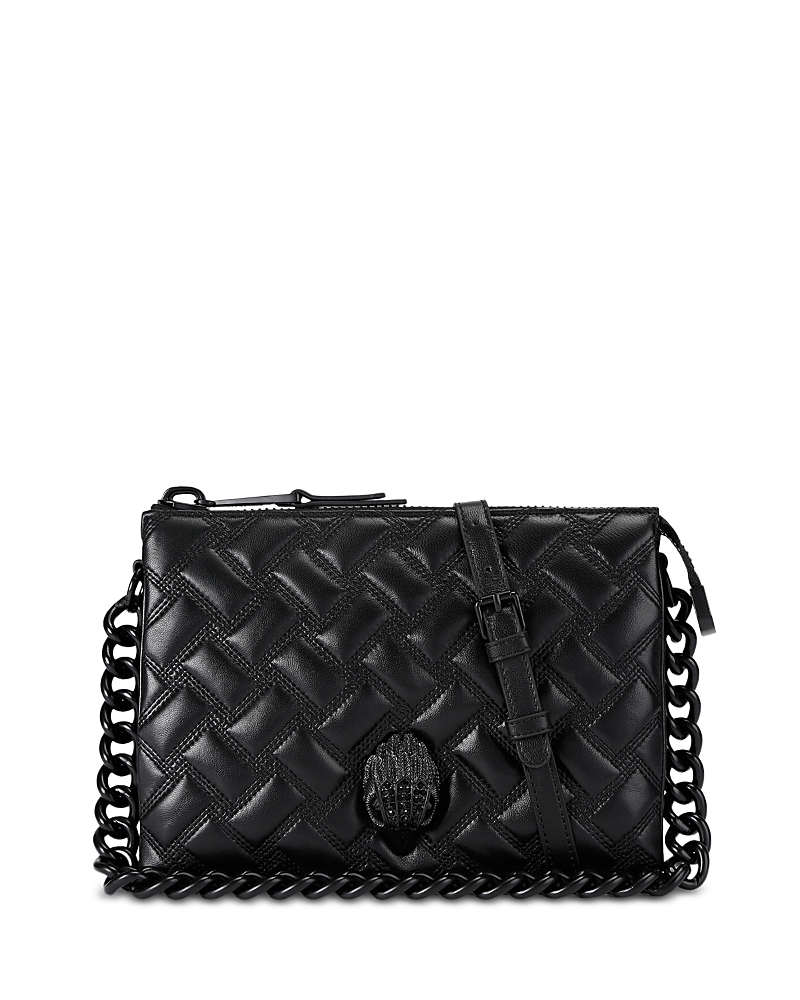 Kurt Geiger Kensington Drench Puff Leather Crossbody In Black