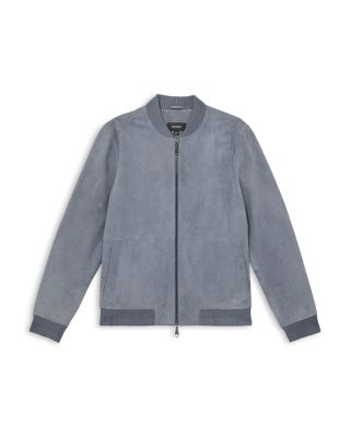 Burnham Long Sleeved Suede Bomber Jacket