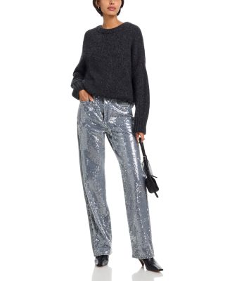 Shea High Rise Straight Jeans in Sequin