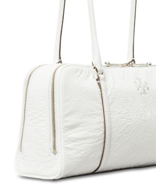 Crinkle Leather Small Marshmallow Satchel